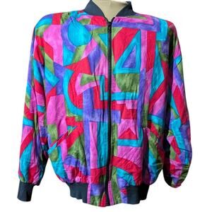 VTG 90s geometric watercolor jacket